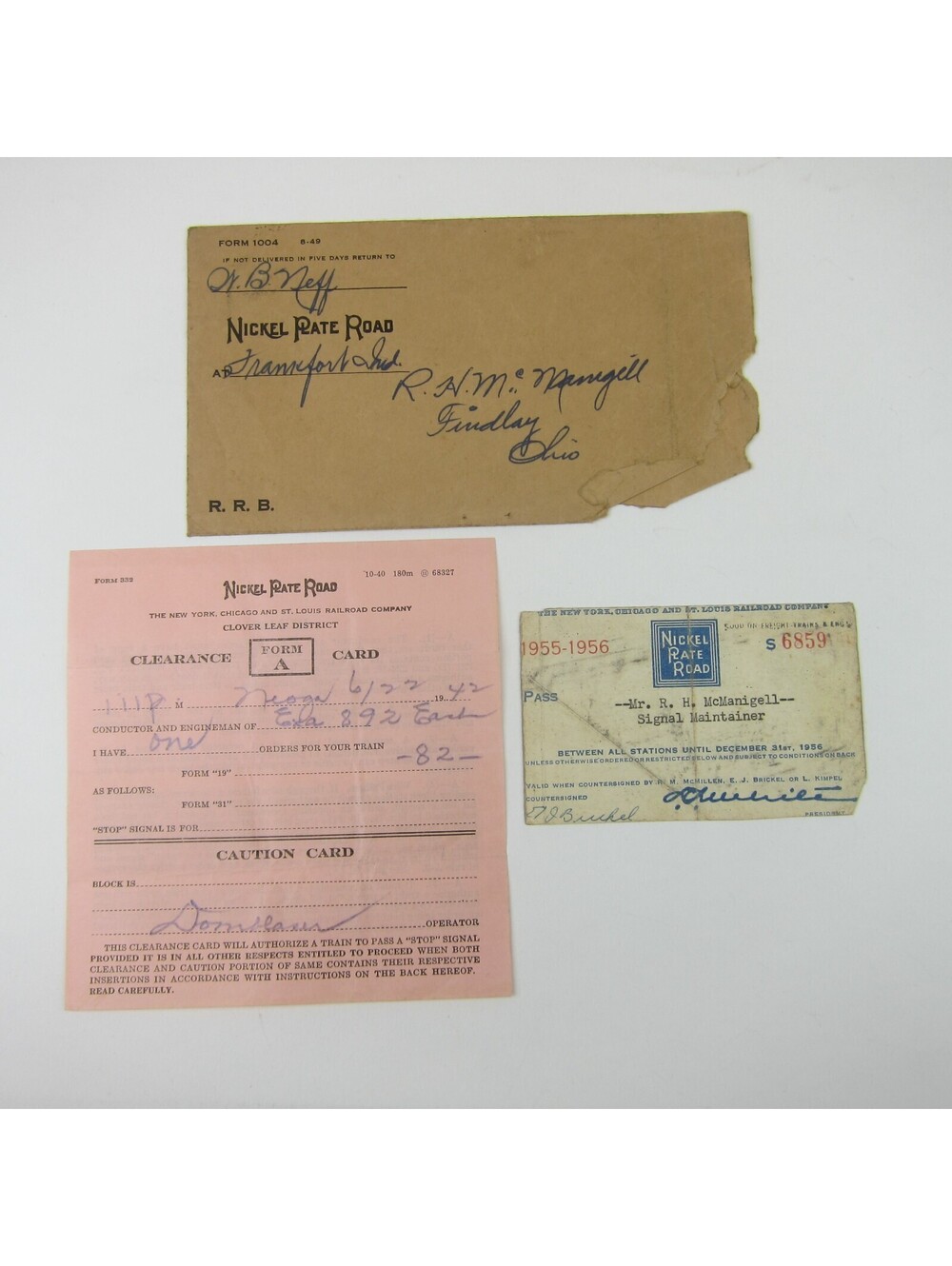 Nickel Rate Road Train Ephemera Lot 3 Envelope Form A & Pass Vintage 1940s-50s